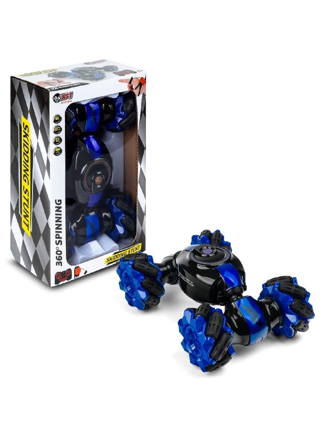 اتش اس تي سيارة بهلوانية قادرة على التشقلب المزدوج والانزلاق الفائق بجهاز تحكم عن بعد للأطفال أزرق 29.5 × 11 × 58 سم LH-C026-B - Image 1