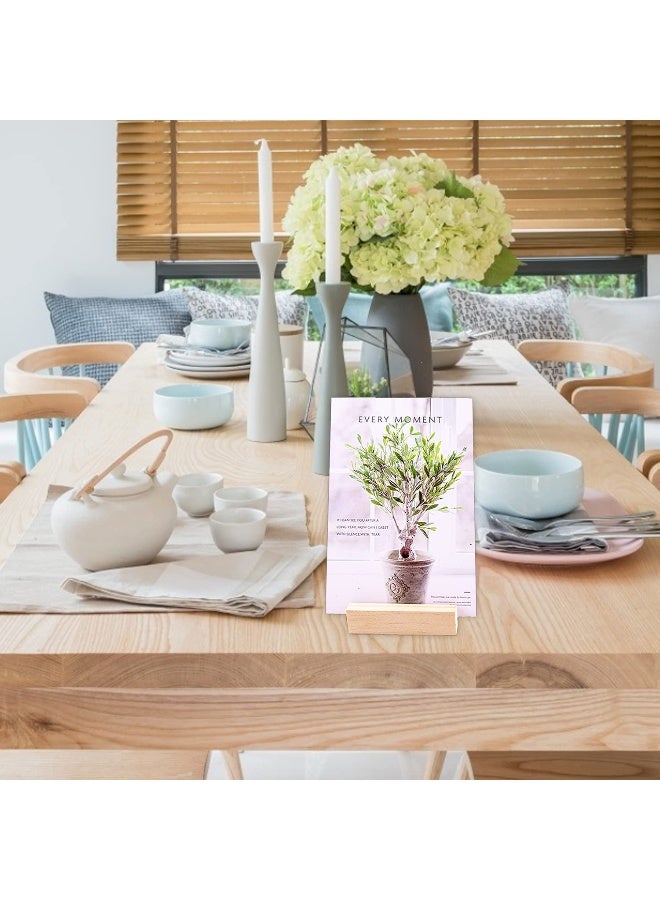 WXJ13 20PCS Wood Place Card Holders Wood Table Number Stands Wood Name Card Holders for Tables Table Sign Stand Picture Holder Acrylic Sign Holders for Wedding Dinner Home Party Events Decoration（Square） - Image 4