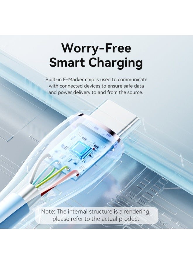 VENTION USB 2.0 C Male to C Male  5A Cable  Light Blue Silicone Type Model # TAWSF - Image 5