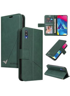 Case Cover For Samsung Galaxy A10 / M10 GQUTROBE Right Angle Leather Phone Case Green