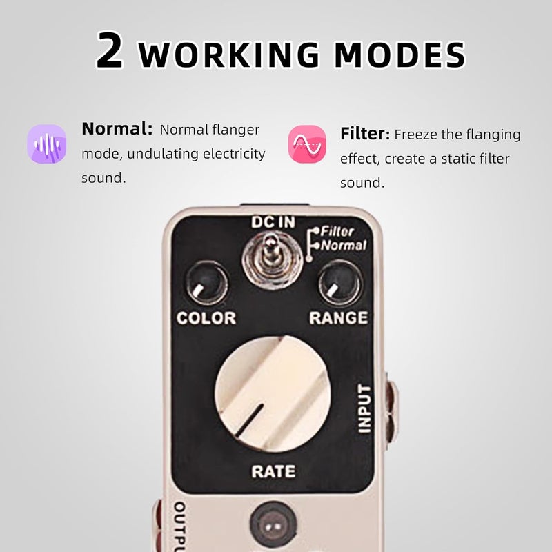 Mooer E-lady Analog Flanger Pedal, Filter Mode, Oscillator effects, Ture Bypass - Image 1