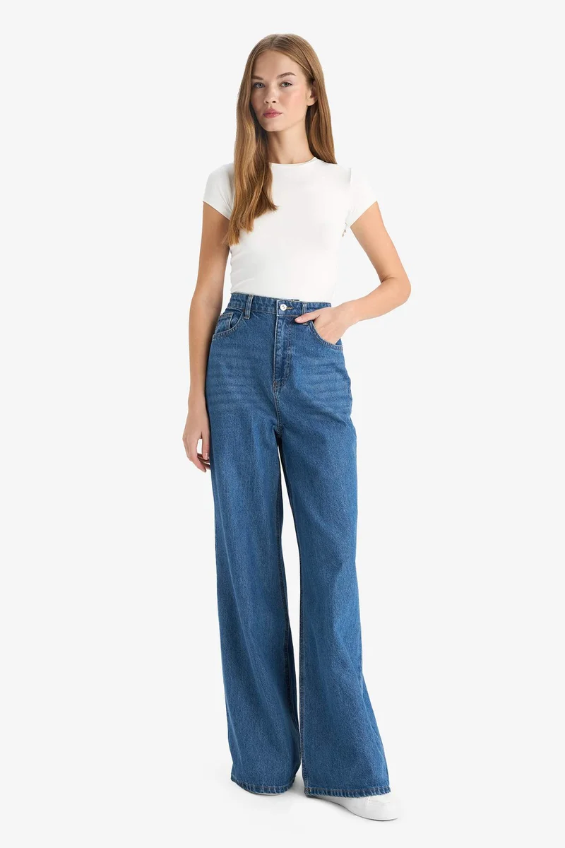 Defacto  Wide Leg High Waist Long Jeans for Women | Best Price UAE