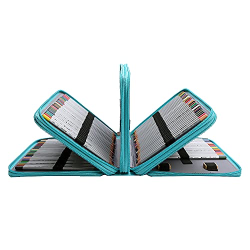 Lbxgap PU Pencil Organizer - 200 Slot Colored Pencil Case with Zipper, Perfect for Watercolor Pens, Markers, and Artist Supplies - Image 2