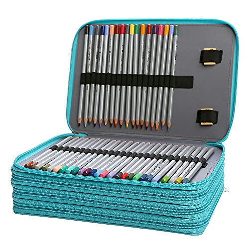 Lbxgap PU Pencil Organizer - 200 Slot Colored Pencil Case with Zipper, Perfect for Watercolor Pens, Markers, and Artist Supplies - Image 3
