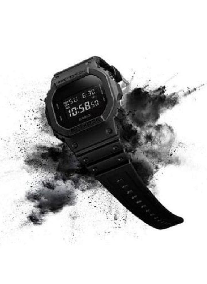 CASIO - G-SHOCK Digital Men's Black Resin Strap Alarm Quartz Watch DW5600BB-1DR - Image 1