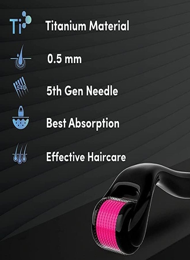 MOXWARE 2 pcs Derma Roller For Hair Growth 0.5 Mm With 540 Titanium Needles|Repairs Damaged Hair, Activates Hair Follicles|For Hair Fall & Hair Thickening|Reduces Acne Scars|Safe & Effective To Use, 80 Grams - Image 4