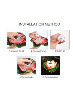 SYOSI Solar Outdoor Lights, Solar Lotus Flowers Lights, 1 Pcs LED Garden Lights, Floating Pool Lights, Lotus Flower Decoration, Floating Pond Decor, for Pool Garden Fish Tank Wedding Or Party Decoration  - Image 2