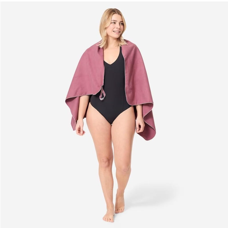 DECATHLON منشفة سباحة ميكروفايبر حجم L 80 x 130 سم (وردي مرجاني) - Image 1