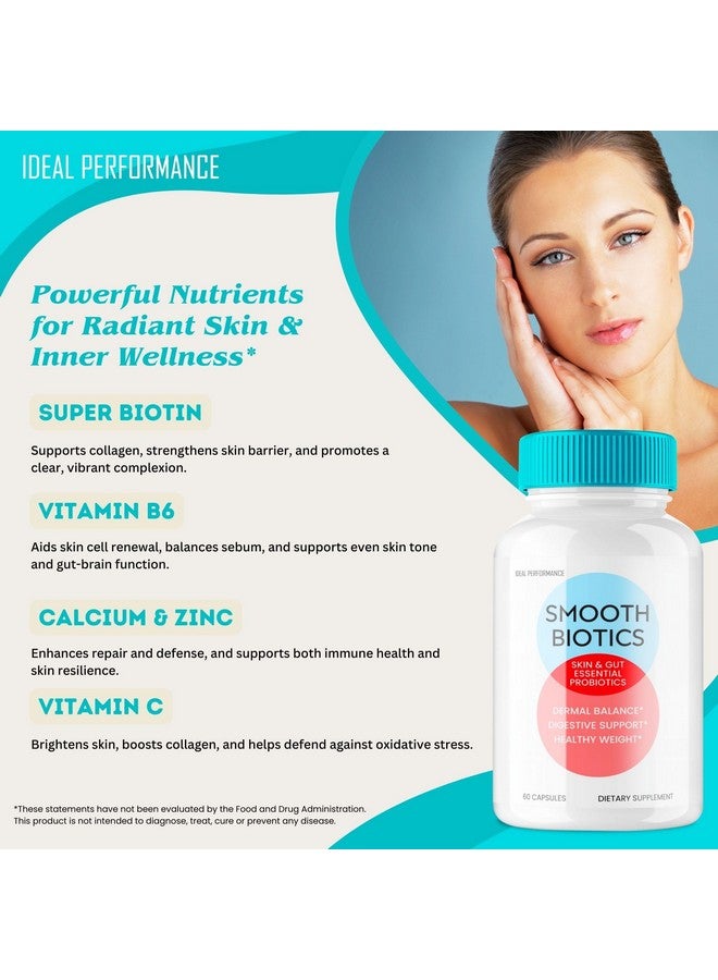 IDEAL PERFORMANCE Smooth Biotics Capsules - Official Smooth Biotic Skin & Gut Support Probiotic Pills Supplement - All Natural Vitamin Pill - Digestive Support Capsule, Advanced Formula Supports Reviews (2 Pack)  - Image 5