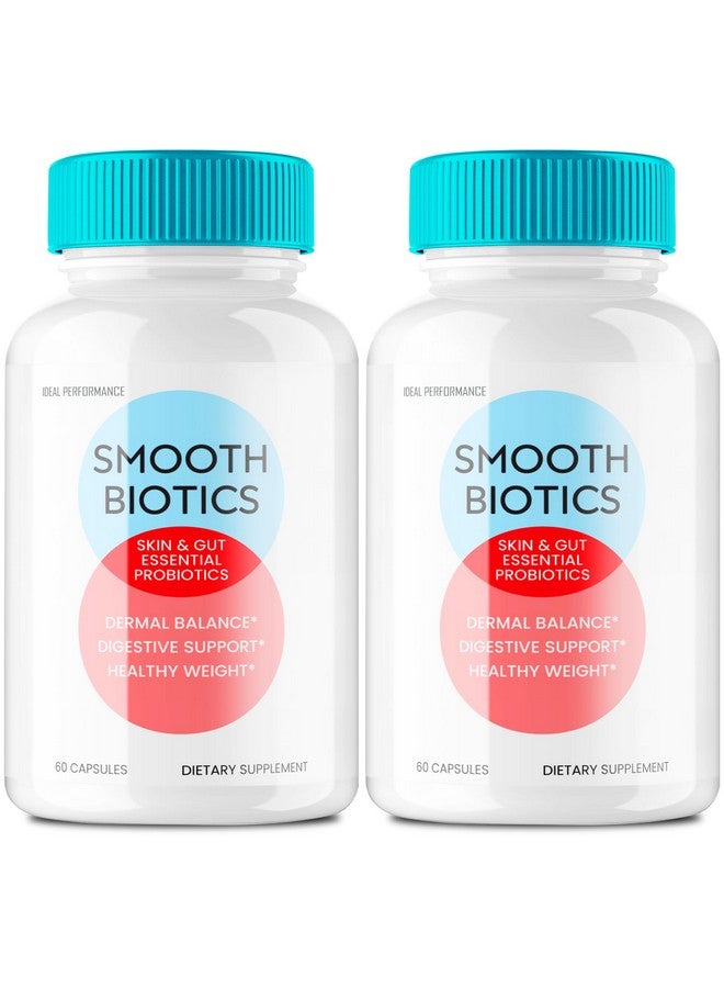 IDEAL PERFORMANCE Smooth Biotics Capsules - Official Smooth Biotic Skin & Gut Support Probiotic Pills Supplement - All Natural Vitamin Pill - Digestive Support Capsule, Advanced Formula Supports Reviews (2 Pack)  - Image 1