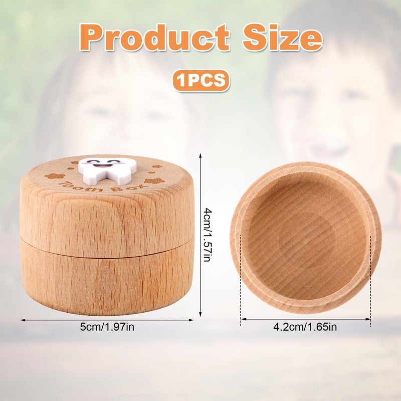 PEUTIER 3D Carved Fairy Box, Wood Tooth Storage Box for Lost Teeth Container Cute Tooth Holder for Boys Girls Kids Birthday (Boys) - Image 2