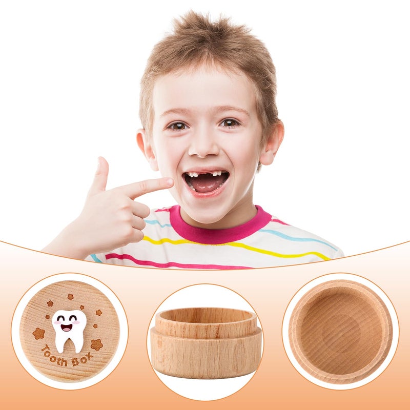 PEUTIER 3D Carved Fairy Box, Wood Tooth Storage Box for Lost Teeth Container Cute Tooth Holder for Boys Girls Kids Birthday (Boys) - Image 3