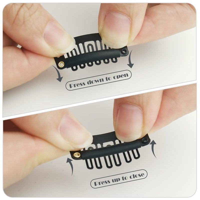 Dreamlover Wig Clips to Secure Wig, Clips for Hair Extensions, 6 Teeth, 30 Pieces Black - Image 4