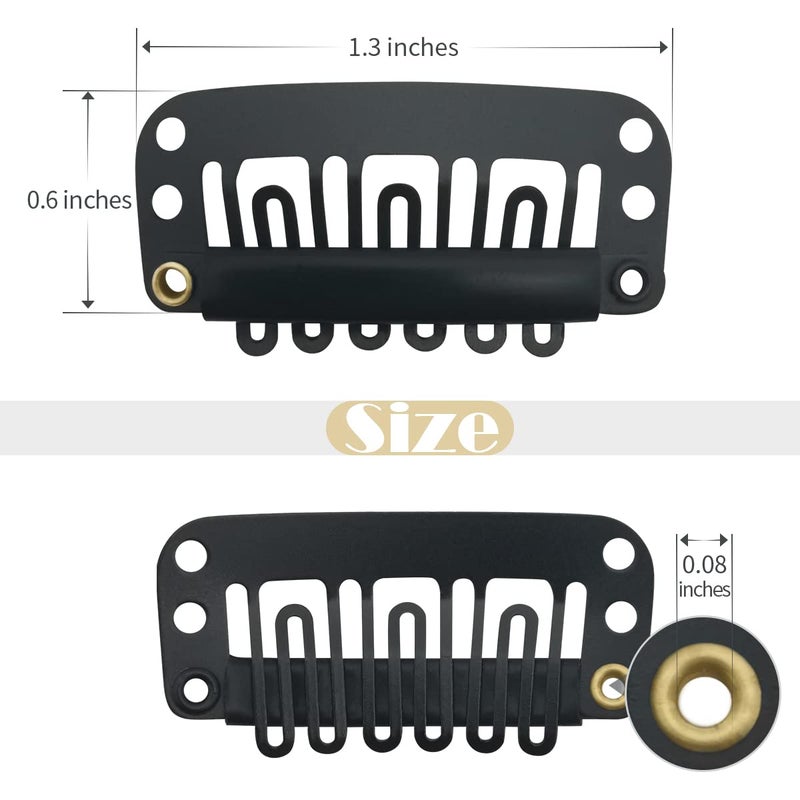 Dreamlover Wig Clips to Secure Wig, Clips for Hair Extensions, 6 Teeth, 30 Pieces Black - Image 2