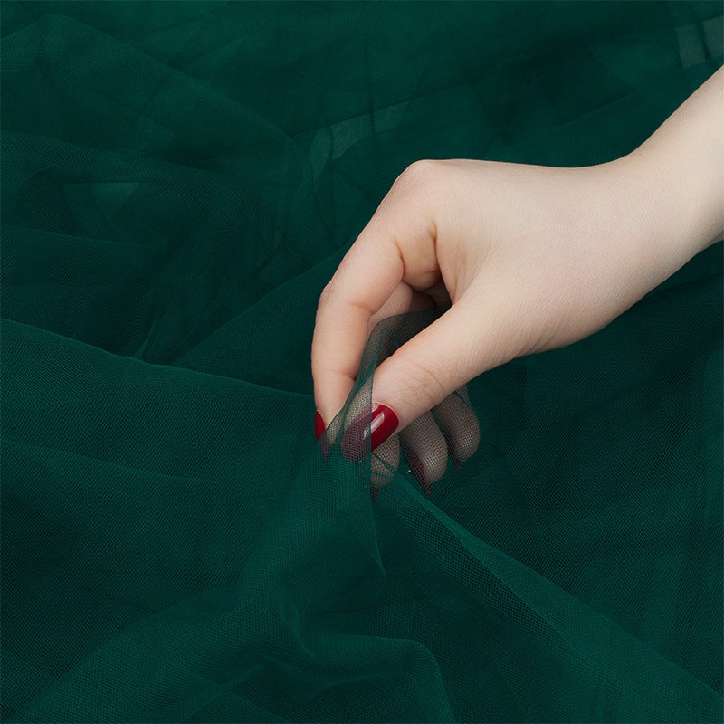 Trendy Solid Color Lace Tulle Photography Background Prop Mo Fei Green 1*1.5 m Mo Fei Green 1*1.5 m