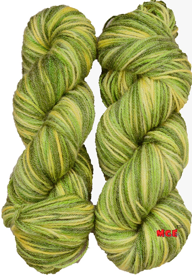 Oswal Wool Knitting Yarn Wool, Multi Mehndi 400 gm Woolen Crochet Yarn Thread. Best Used with Knitting Needles, Crochet Needles. Vardhman Wool Yarn for Knitting. Best Woolen Thread. - Image 1