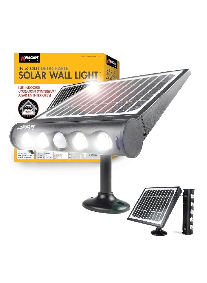 WAGAN 1000 Lumens In and Out Detachable Solar Wall Light Black and White 3 x 8.4 x 10.6 Inch 8567 - Image 1