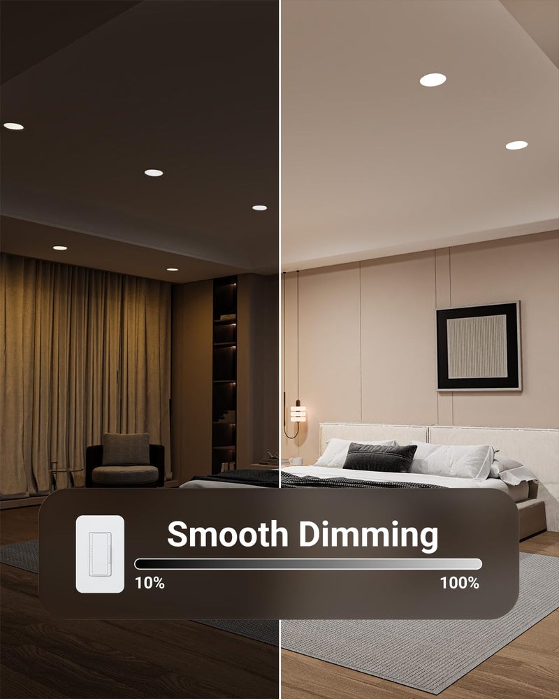Sunco Lighting 6 Pack 6 Inch Ultra Thin LED Recessed Ceiling Lights, 6000K Daylight Deluxe, Dimmable, 14W, Wafer Thin, Canless with Junction Box - Image 5