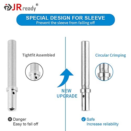 JRready 120 Pairs Deutsch Connector Pins and Sockets Solid Contacts Size 20 - ST6282 Male Pins 0460-202-20141/ Female Pins 0462-201-20141, DTM Connector Terminals Wire Size 20-22AWG - Image 4