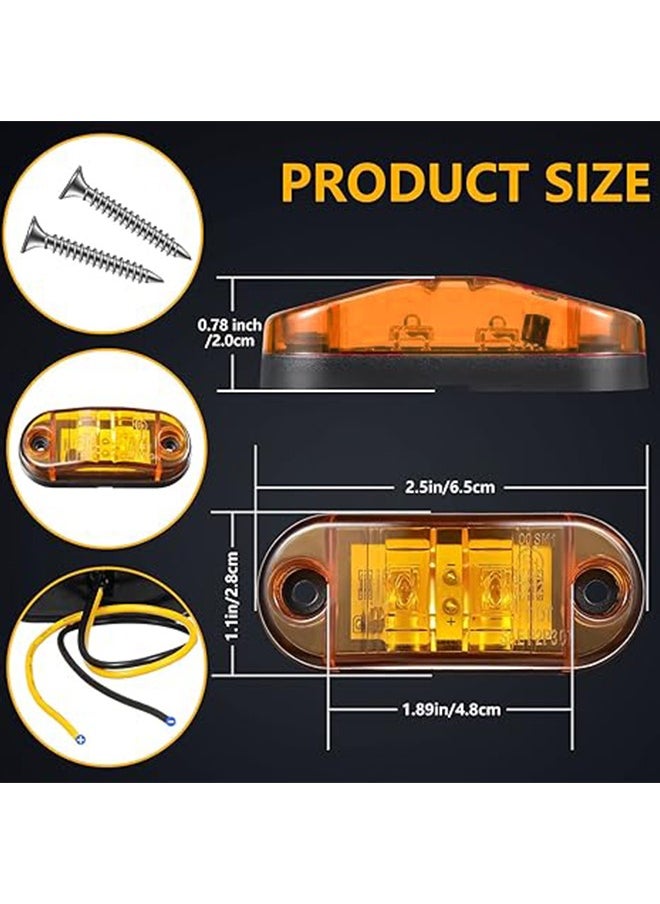Generic 6 Pieces 2.5 Inch 2 Diode Trailer Marker Lights Waterproof LED Trailer Side Marker Light Oval Trailer Running Lights for Truck RV Exterior Marker Lights Surface Mount Accessories, Amber  - Image 5