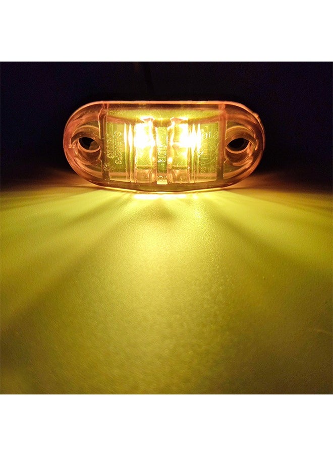 Generic 6 Pieces 2.5 Inch 2 Diode Trailer Marker Lights Waterproof LED Trailer Side Marker Light Oval Trailer Running Lights for Truck RV Exterior Marker Lights Surface Mount Accessories, Amber  - Image 4