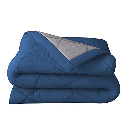 Wakefit Comforter Single Bed | 220 GSM | Quilt AC Blanket for Single Size Bed | Reversible Super Soft Microfiber Blanket | 90x60 Inches - Grey & Dark Teal - Image 5