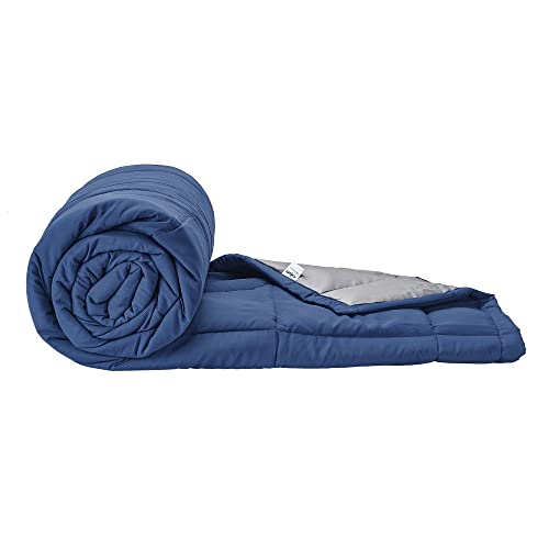 Wakefit Comforter Single Bed | 220 GSM | Quilt AC Blanket for Single Size Bed | Reversible Super Soft Microfiber Blanket | 90x60 Inches - Grey & Dark Teal - Image 1