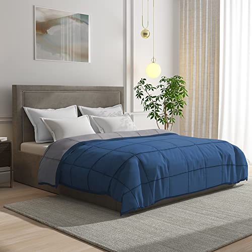 Wakefit Comforter Single Bed | 220 GSM | Quilt AC Blanket for Single Size Bed | Reversible Super Soft Microfiber Blanket | 90x60 Inches - Grey & Dark Teal - Image 4