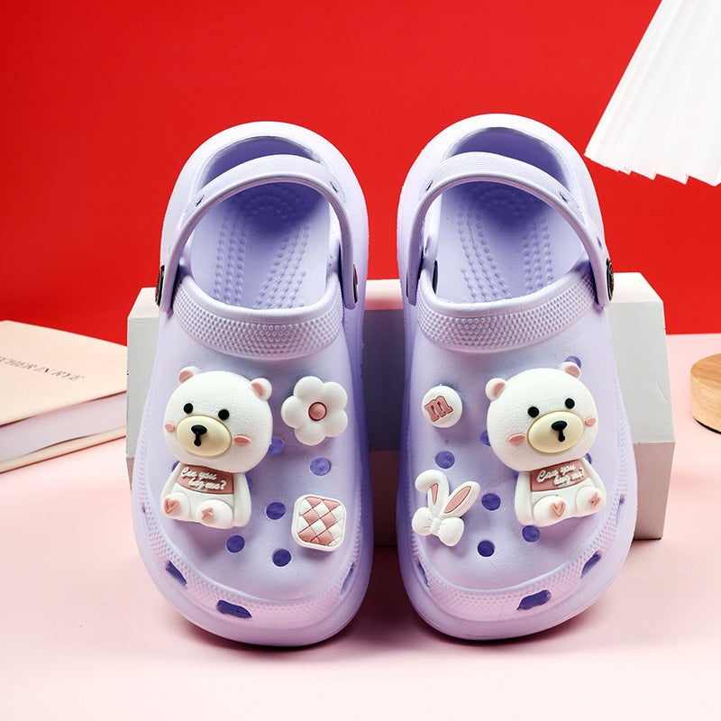 Croc Shoes For Kidsren, Middle And Large Kidsren, Cute Cartoon Breathable Sandals, Toe-Toe Thick-Soled Non-Slip Dual-Purpose Outer Slippers - Image 5