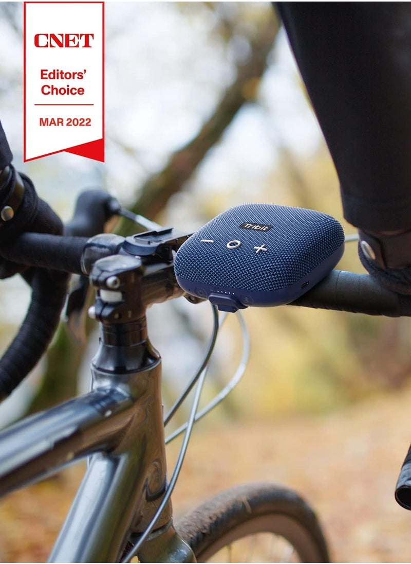 Tribit StormBox Micro 2 Portable Bluetooth Speaker: 90dB Loud Sound Deep Bass IP67 Waterproof Built-in Strap BT 5.3 Small Speaker, 12H Playtime for Outdoor/Camping/Biking, 120ft Bluetooth Range(Blue)