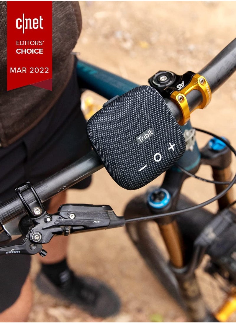 Tribit StormBox Micro 2 Portable Bluetooth Speaker: 90dB Loud Sound Deep Bass IP67 Waterproof Built-in Strap BT 5.3 Small Speaker, 12H Playtime for Outdoor/Camping/Biking, 120ft Bluetooth Range(Blue)