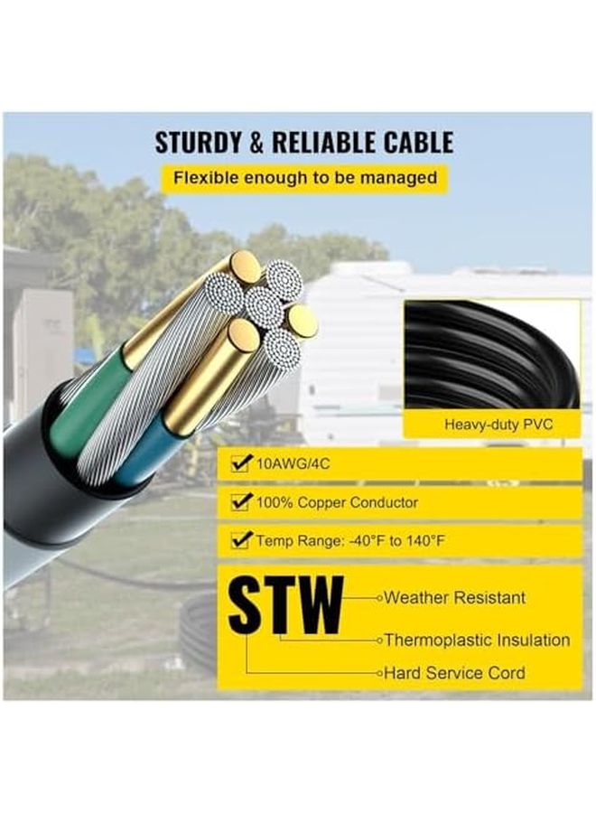 40ft 30 Amp 10 Gauge Generator Extension Cord NEMA L14 30P to 30R Locking Connector - Image 4