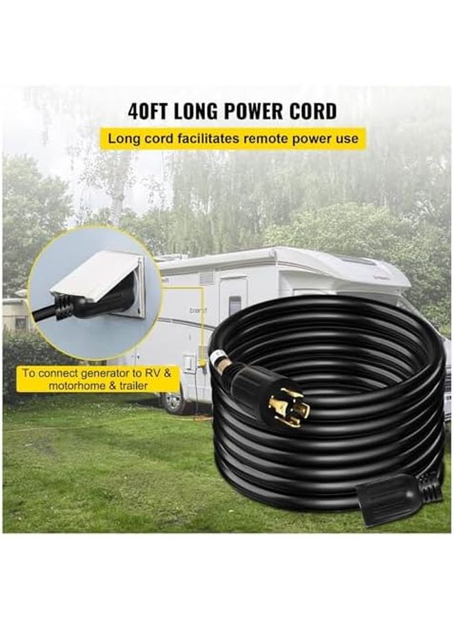 40ft 30 Amp 10 Gauge Generator Extension Cord NEMA L14 30P to 30R Locking Connector - Image 5