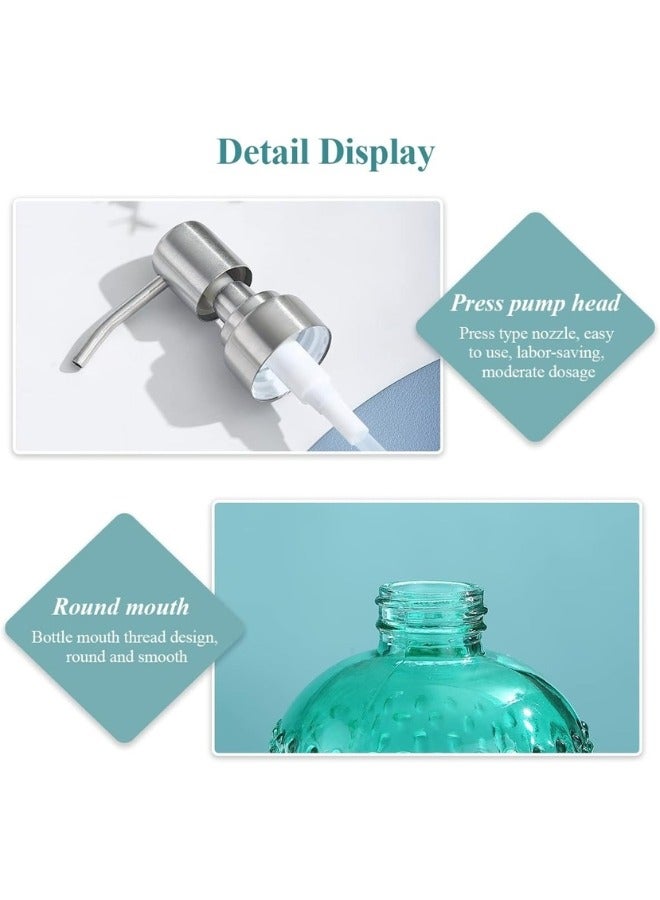 Glass Soap Dispenser for Bathroom or Kitchen - Soap and Lotion Dispenser, Hand Sanitizer Bottle and Pressure Pump for Shampoo, Conditioner, Shower Gel and Cosmetics 400ml (Multicolor) - Image 3