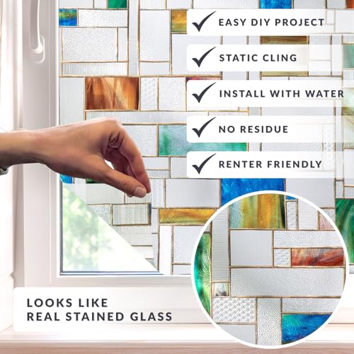 Artscape Horizon Window Privacy Film by Artscape Decorative Textured Stained Glass Design Static Cling Full Coverage Privacy Fade Resistant Easy DIY Installation Made in USA 24 x 36 Inch - Image 3