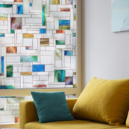 Artscape Horizon Window Privacy Film by Artscape Decorative Textured Stained Glass Design Static Cling Full Coverage Privacy Fade Resistant Easy DIY Installation Made in USA 24 x 36 Inch - Image 1