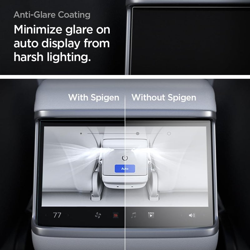 Spigen Tempered Glass Screen Protector [GlasTR Slim] designed for Tesla Model S (2023/2024/2025/2026), Tesla Model X (2023/2024/2025/2026) 9.4 inch Rear Touchscreen - Matte/Anti Finger Print - Image 3