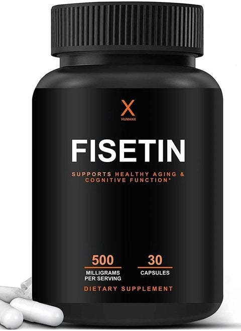 Fisetin 500mg - 98% Pure Fisetin Supplement - USA Third Party Tested (Similar to Apigenin, Luteolin, Quercetin) Senolytic Activator - Natural Polypheonols - Non-GMO Fisetin Capsules