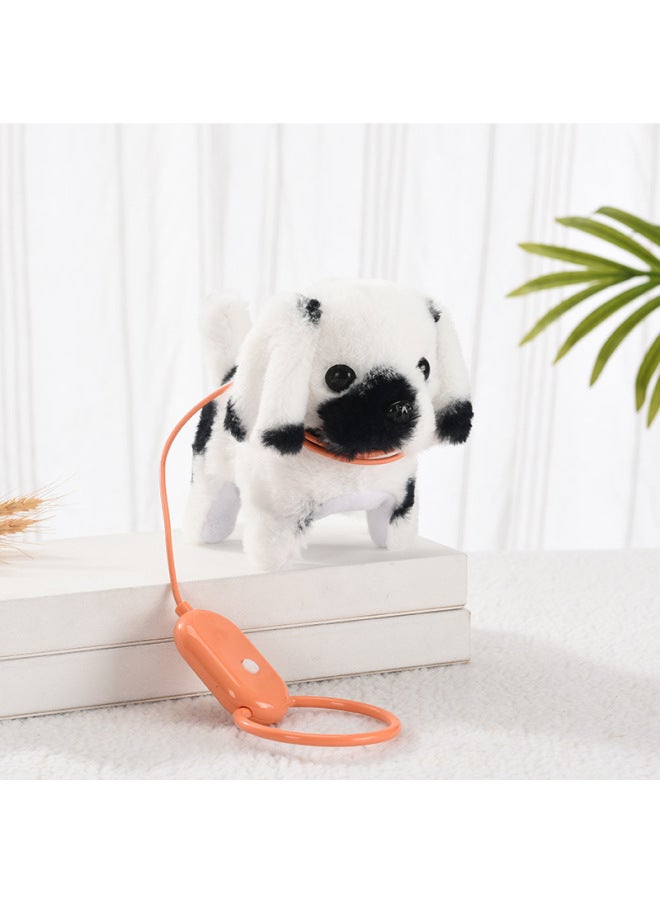 Plush Electric Puppy Simulation Toy Dog Can Walk Can Call Tail Wagging Electronic Leash Pet Dog Children's Toy-Color:Rope Dalmatians (Powder)  - Image 4