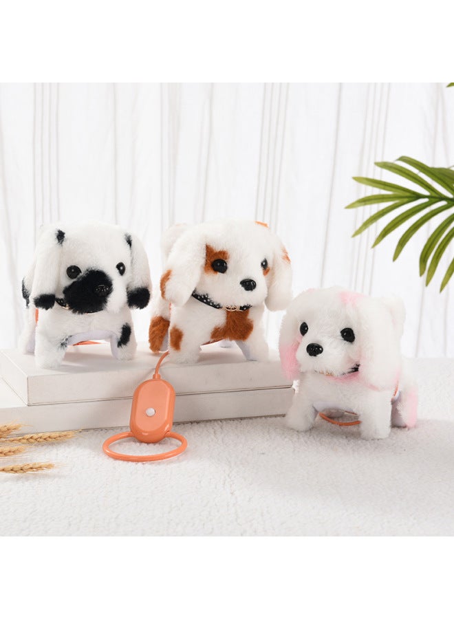 Plush Electric Puppy Simulation Toy Dog Can Walk Can Call Tail Wagging Electronic Leash Pet Dog Children's Toy-Color:Rope Dalmatians (Powder)  - Image 2