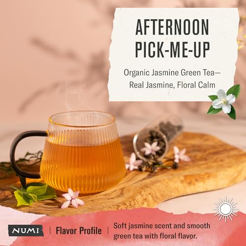 Numi Organic Green Tea with Jasmine 54 Green Tea Bags Scented with Real Jasmine Flowers MicroPlastic Free Compostable Bags - Image 5