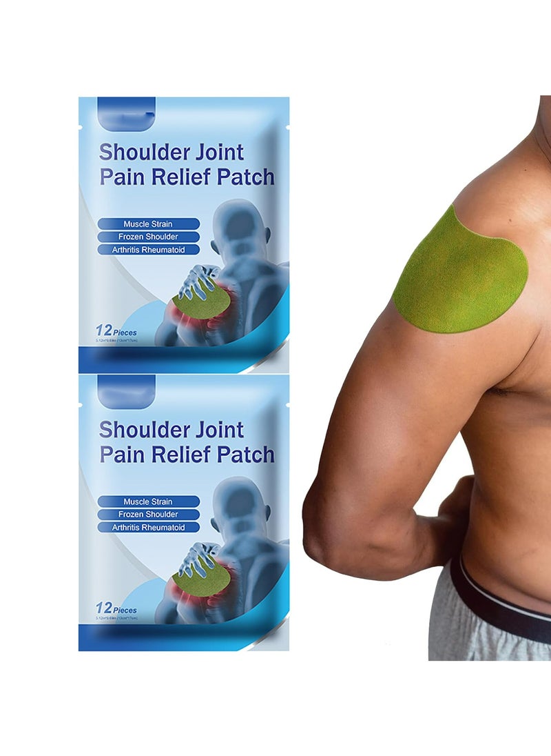 Henuythy Shoulder Patches, Pain Relief Patches, 24 Count Warming Herbal Plaster Maximum Strength Heat Patches, 8 Hours Deep Heating Extra Strength Joint Patch of Shoulder, Knee, Back, Neck, Pain Relief  - Image 1