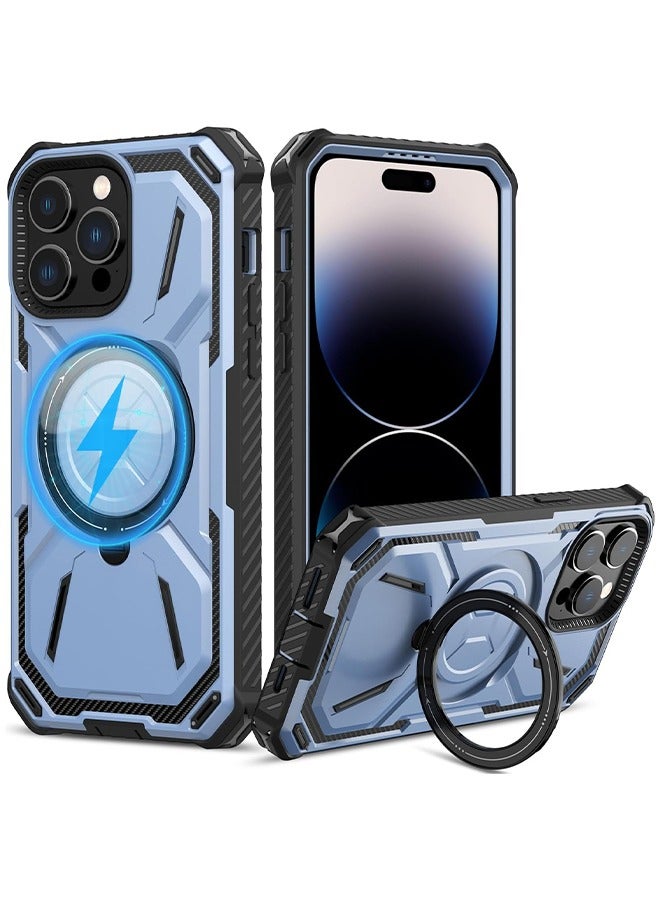 iPhone 15 Pro Max MagSafe Case Cover Protector Protection with Magnetic Wireless Charging Back Invisible Ring Stand Phone Holder Kickstand Cell Anti-scratch Comfortable Shockproof Accessory - Image 1
