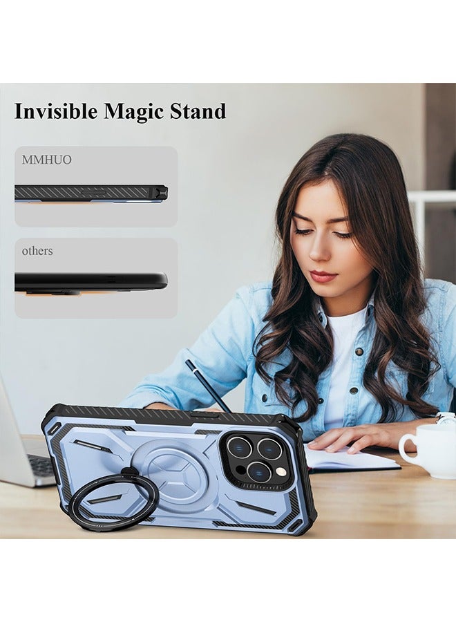 iPhone 15 Pro Max MagSafe Case Cover Protector Protection with Magnetic Wireless Charging Back Invisible Ring Stand Phone Holder Kickstand Cell Anti-scratch Comfortable Shockproof Accessory - Image 4