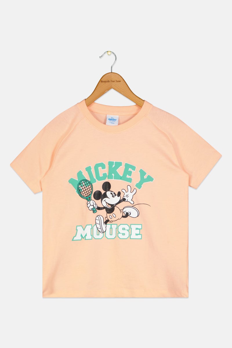 Disney Mickey And Friends Kids Boy Crew Neck Short Sleeve Graphic Print T-Shirt, Peach - Image 2