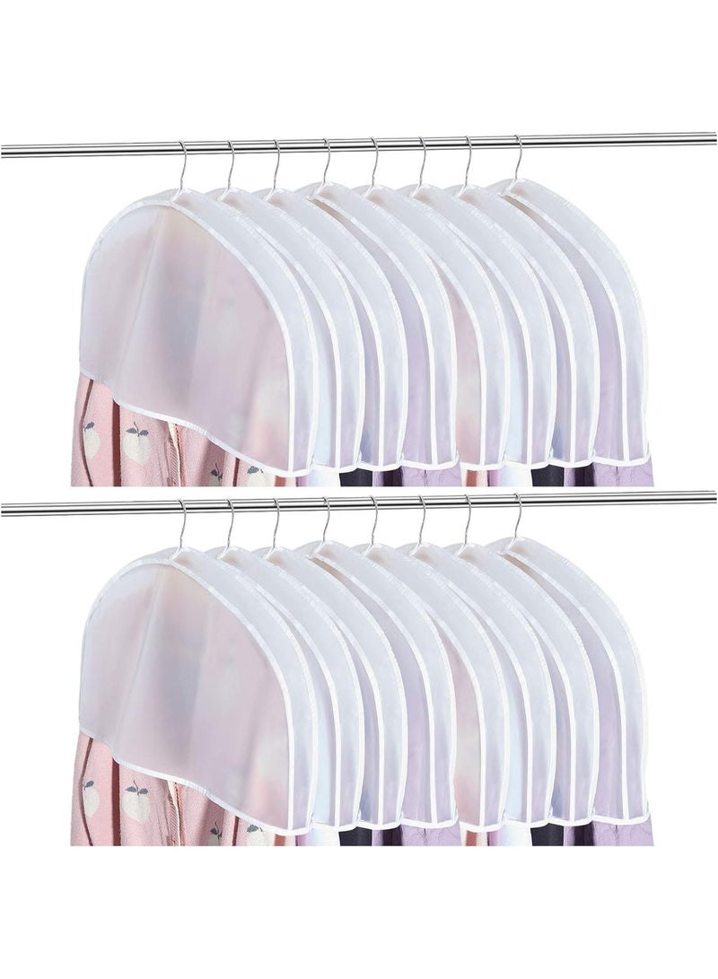 Bukela 24 Pieces Shoulder Covers for Hanging Clothes 24 x 12 x 2 Inches Plastic Garment Dust Covers Protectors with 2" Gusset for Closet Storage Suit, Coats, Jackets, Dress Closet Storage - Image 1