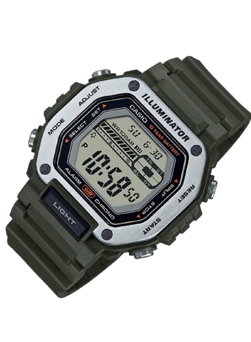 Casio Men Watch -Digital Oversized Framed Clear Dial Resin Band MWD-110H-3AVDF. - Image 3