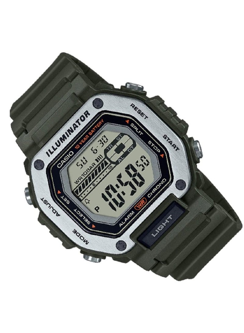 Casio Men Watch -Digital Oversized Framed Clear Dial Resin Band MWD-110H-3AVDF. - Image 2