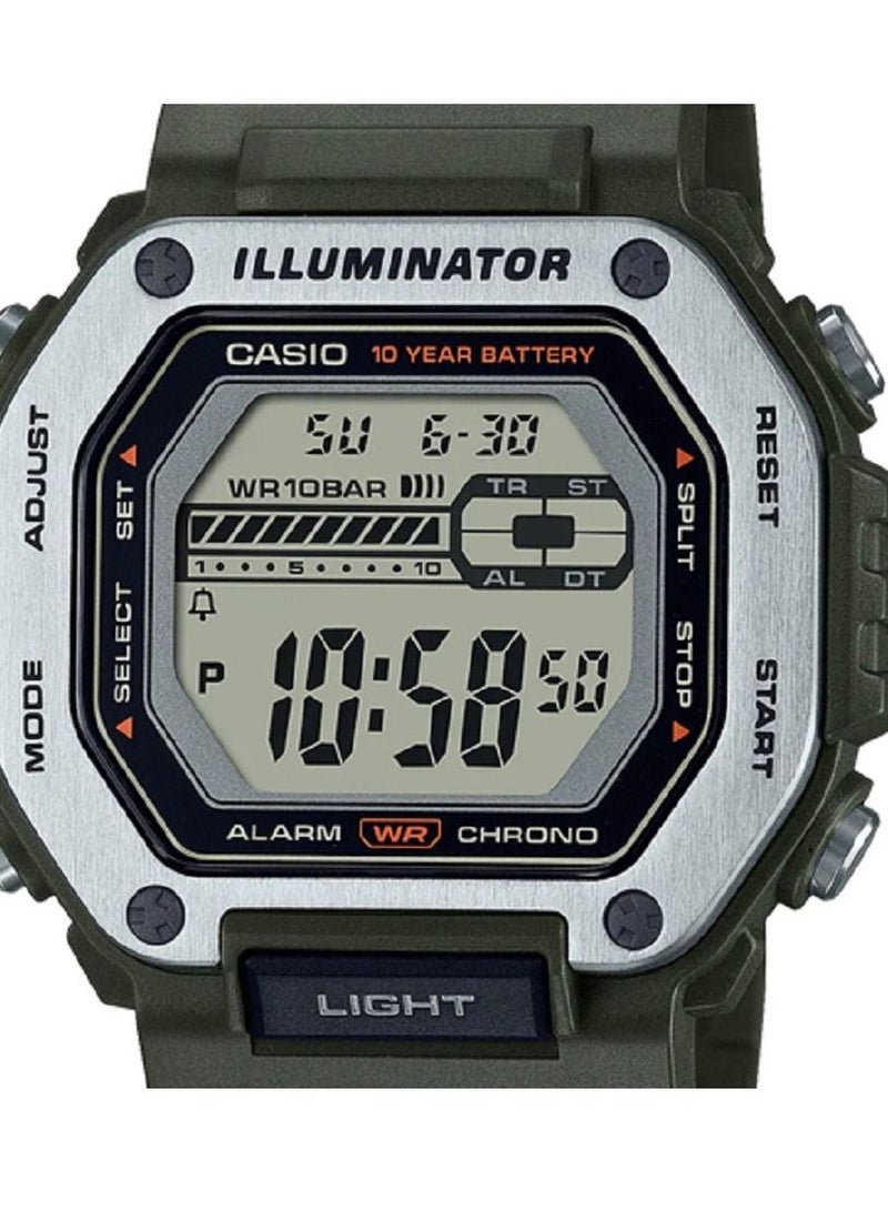 Casio Men Watch -Digital Oversized Framed Clear Dial Resin Band MWD-110H-3AVDF. - Image 4