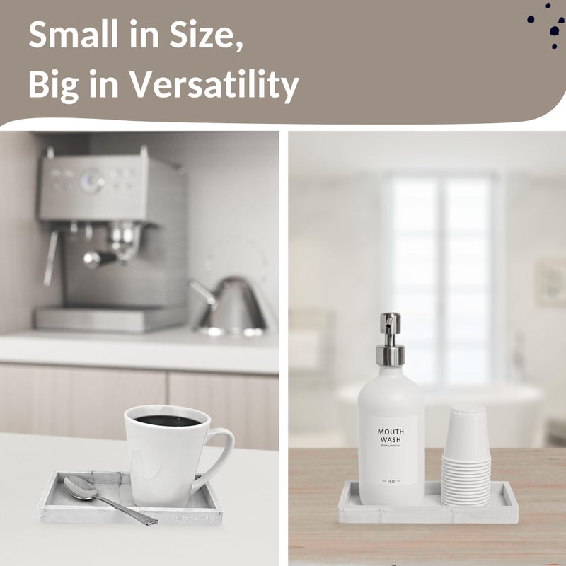 Spacewiser Countertop and Vanity Tray - Small 7.7â€ Silicone Tray for Soap Dispenser Bottles, Sponge Holder for Kitchen Sink Caddy Organizer, Bathroom Trays, Dish Soap Holder for Kitchen Counter, Keys - Image 4